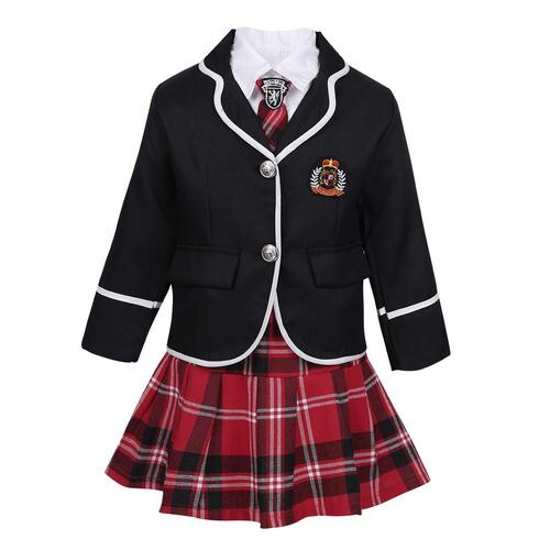 Multi Color Full Sleeves Kids Cotton Girls School Uniform