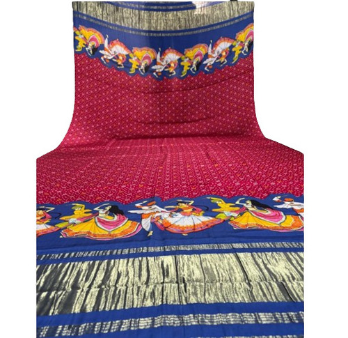 Multi Color Printed Gaji Silk Dupatta