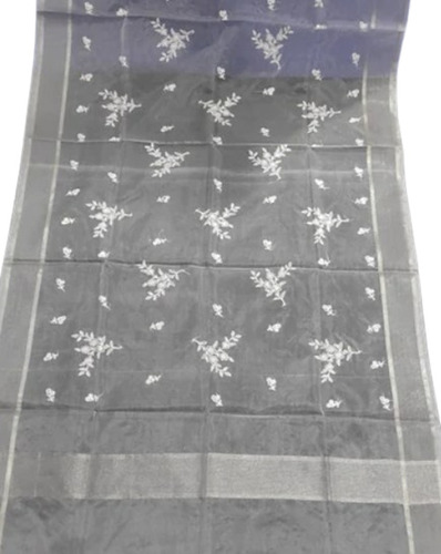 Organza Dupatta - Multi Color All-Over Machine Embroidered Design | Washable, Customized Size, Female Fashion Accessory