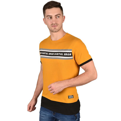 Cotton T-Shirt - Regular Fit, O-Neck, Short Sleeves, Orange Color | Breathable, Skin-Friendly, Lightweight, Fade, Wrinkle, Shrink Resistant