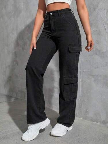 Cotton Mens Black Cargo Pant Occasion Casual Wear