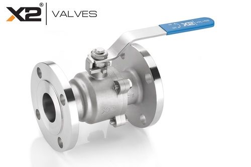 Two-Piece Flanged Ball Valve - 1 Inch, Medium Pressure, Manual Operation | Silver/Black Finish, Ideal for Liquid, Oil, and Gas Flow Control, Up to 180Â° Temperature