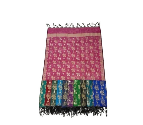 Multi Color Designer Hanloom Printed Net Weaving Dupatta