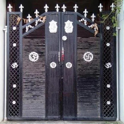 Black Rectangular Color Coated Wrought Iron Gate