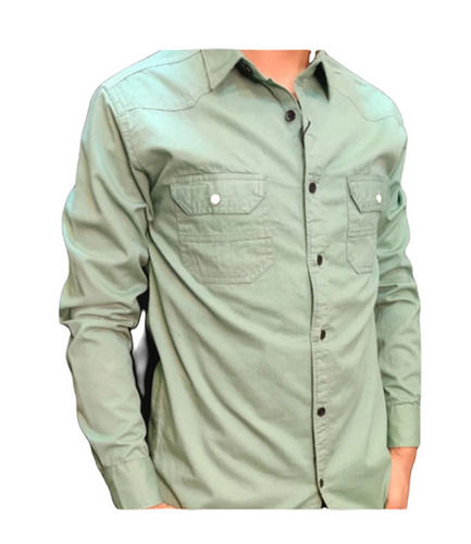 Casual Wear Regular Fit Full Sleeve Readymade Breathable Cotton Mens Plain Shirts