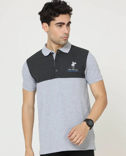 Multi Color Plain Pattern Short Sleeves Mens Polo T Shirts