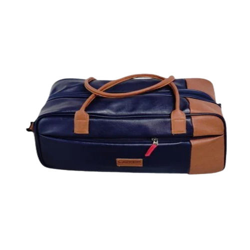 Zip Closure Rexine Blue Travel Bag