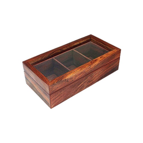 Wooden Trio Spice Box Without Spice