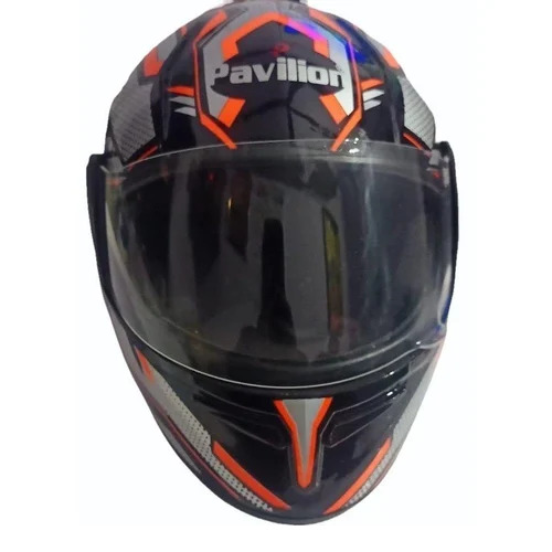 Black Pavilion Unisex Full Face Two Wheeler Helmet - Plastic XL Black | Enhanced Safety Clear Visor Comfortable Interior Lightweight Build Ventilation System