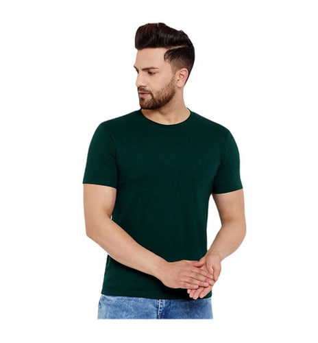 Casual Wear Readymade Regular Fit Half Sleeves Round Neck Plain Cotton Mens T Shirts