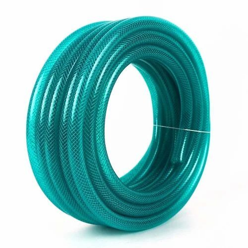 Braided Hose Pipe - Durable, Long Lasting, Flexible Design | Green, Round Shape for Agriculture Use