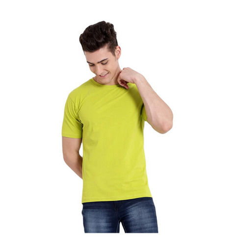 Casual Wear Readymade Regular Fit Half Sleeves Round Neck Plain Cotton Mens T Shirts