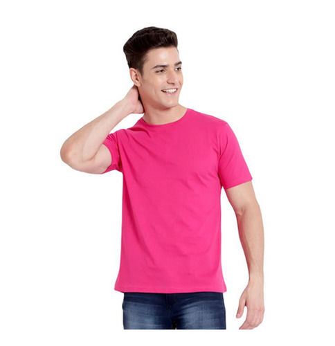 Cotton T-Shirt - Regular Fit, O-Neck, Short Sleeves, XL/L/M, Pink Color | Lightweight, Breathable, Skin-Friendly, Fade, Wrinkle, Shrink Resistant