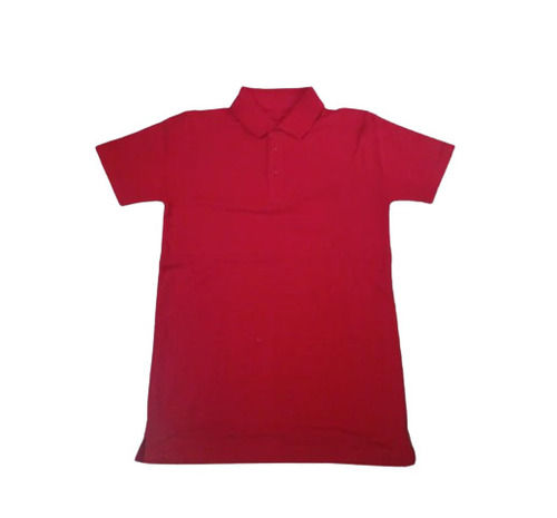 Red Color Plain Patter Short Sleeves Men Corporate Plain T Shirt