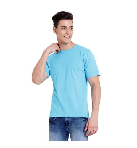 Casual Wear Readymade Regular Fit Half Sleeves Round Neck Plain Cotton Mens T Shirts