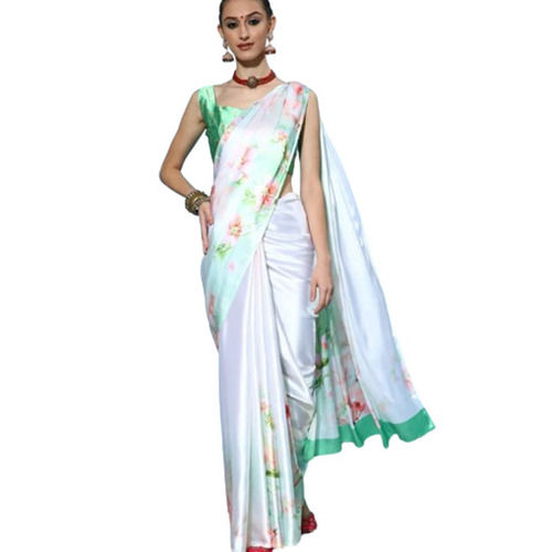 Fancy Crepe Green Printed Designer Saree