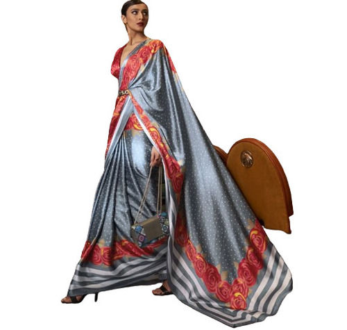 Designer Crepe Fancy Saree With Blouse Piece For Formal Wear