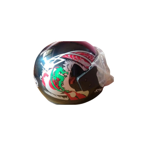 Glossy Finished Design Full Face Bike Helmet - Fiberglass, Medium Size, Black Color, 300g Weight | Full Face Protection, Scratch-resistant Visor, Aerodynamic Shell, Multi-vent System, Secure Double D-ring Buckle, Advanced Impact Absorption