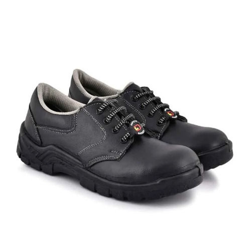 Leather Safety Shoe - Leather Material, Various Sizes, Black Color - Comfortable Lace Style, Unisex Fit, Anti-Static Toe, EVA Outsole, Taxon Insole