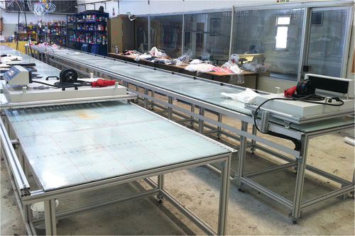 Manual Screen Printing Table With 9 Glass Plates 78cmx100cm 7m Total Length