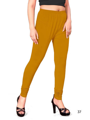 Daily Wear Skin-Friendly Slim Fit Ankle Length Plain Cotton Churidar Leggings for Ladies