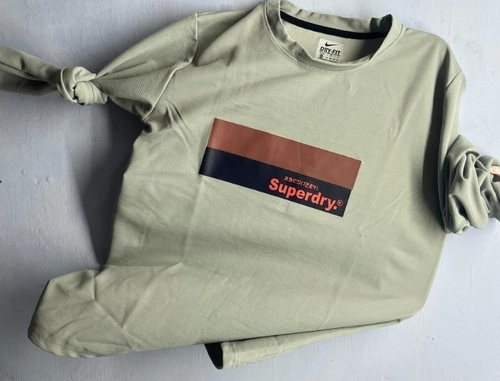 Full Sleeves Round Neck Printed T-Shirt - Regular Fit Cotton Fabric All Ages Long Sleeves Machine Washable