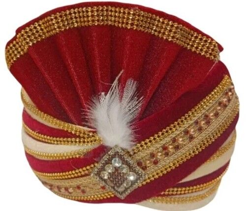 Fully-Stitched Zari Work Groom Wedding Turban For Wedding Wear