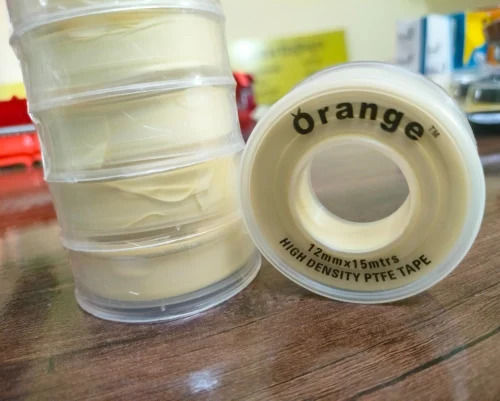 White 12mm Orange High Density Ptfe Tape