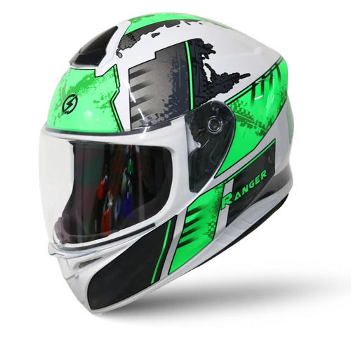 Spark Minda Ranger White With Neon Green Full Face Helmet