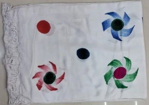 White Color Printed Pattern 120Gsm Cotton Stoles For Casual Wear