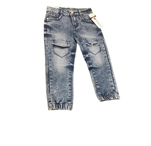 Boys Casual Wear Faded Denim Cargo Pant For Casual Wear