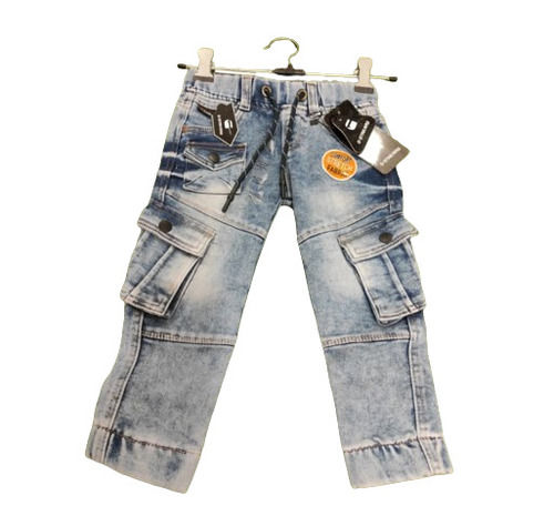 Boys Light Blue Casual Wear Cargo Pant