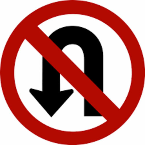 No U Turn Traffic Sign