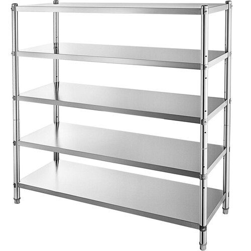 Floor Standing Heavy-Duty Polished Finish Corrosion Resistant Steel 5 Tiers Departmental Racks