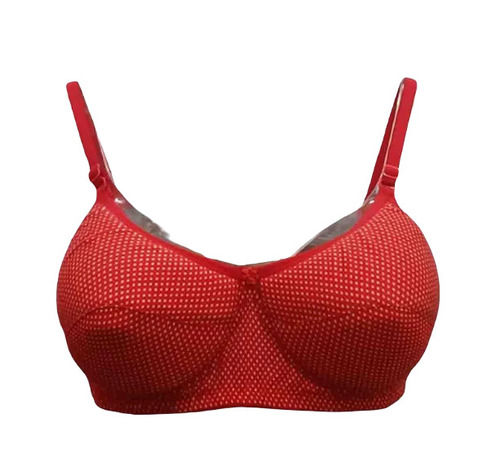 Dotted Print Red Bra