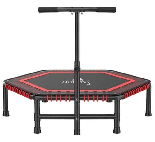 Hexagon Trampoline Rebounder With An Adjustable Handrail - Application: Cardio