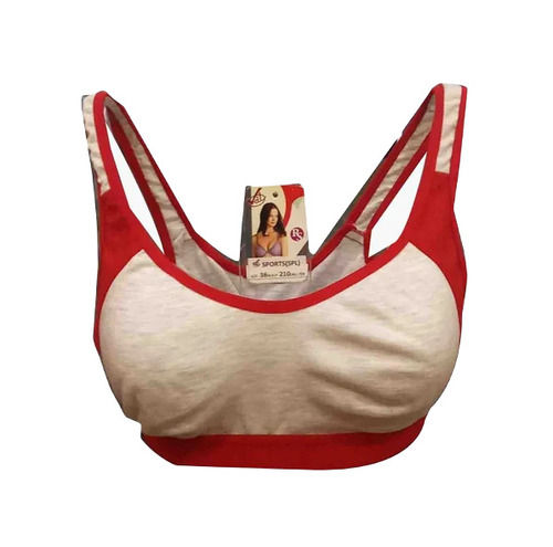 Regular Fit Skin-Friendly Full Coverage Plain Lycra Non-Padded Ladies Sports Bra