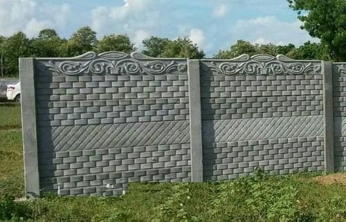 Compound Wall - Grey Polished Concrete, Good Condition, Plain Pattern, High Strength, Safety Feature, Suitable for Boundaries