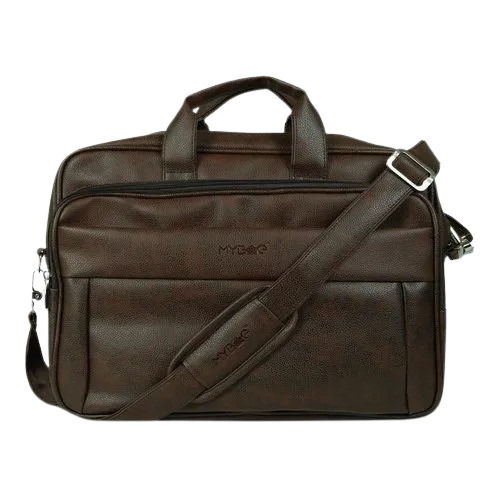 Brown PU Leather Office Laptop Bag