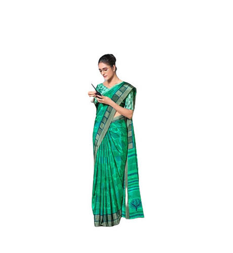 Work Wear Light Weighted Shrink Resistant Printed Spark Uniform Sarees for Ladies