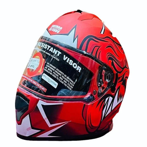 Studds Red Full Face Motorcycle Driving Helmet