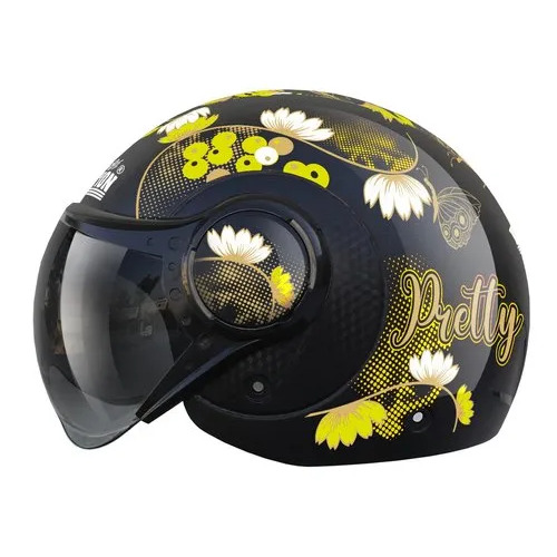Helmet Atom Rhythm Gowshy - Fiberglass Material, Size 580mm | Open Face Style, ISI Approved, Polycarbonate Visor, All Color Options
