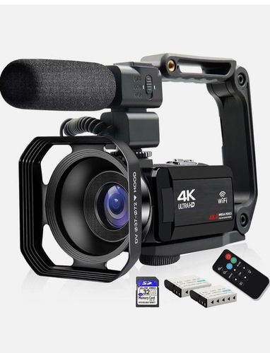 4K Video Camera Camcorder, lovpo 48MP UHD IR Night Vision WiFi Vlogging Camera