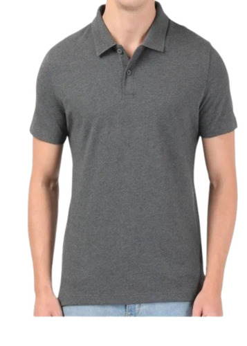 Cotton Polo T-Shirt - Black, Regular Fit Half Sleeves | Formal Wear for Men, Embroidered Design