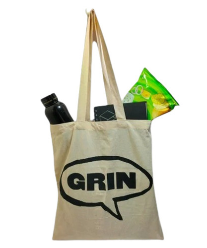 Printed Cotton Carry Bag - Customized Size, Off White Color | Cotton Fabric, Shoulder Bag Design