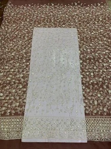 Embroidered Net Fabric - Attributes: Bleached