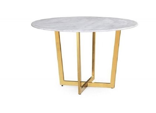 Marble Top and Iron Frame Round Shape Dining Table