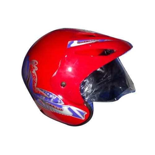 Glossy Finished Red Bike Half Face Helmet