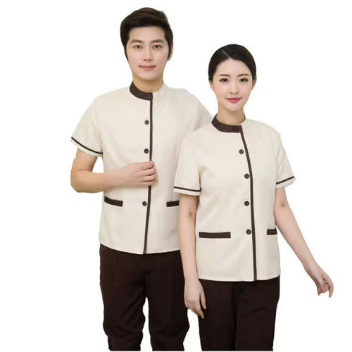 Breathable Regular Fit Short Sleeves Breathable Readymade Restaurant Uniforms for Unisex