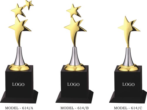 Three Star Metal Trophy - Color: All Colors